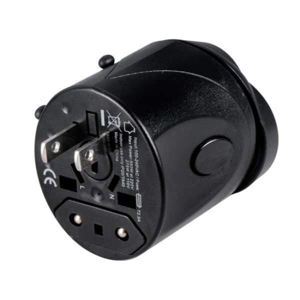 Universal Travel Power Adapters with AU/US/EU/UK Plugs (Black)