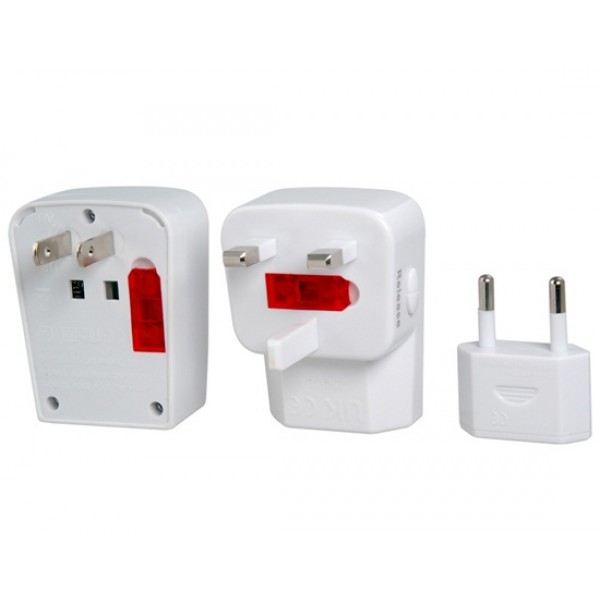 Dual USB Universal World Travel Power Adapter (White)