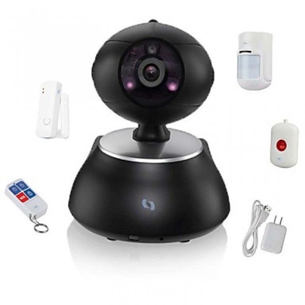 Wireless IP PTZ Surveillance Camera with 4pcs Wireless Alarm Detectors, Motion Detection, Baby Monity SV-VPC2K3