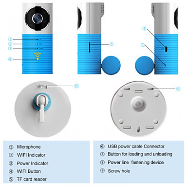 Smart IP Camera with IR Cut Night Vision Support 32GB TF Card Wireless Surveillance WIFI